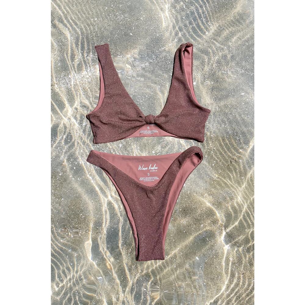 Wave Babe Swimwear Aura Glitter Havana Twist Top Size L